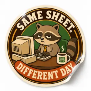 Same Sheet, Different Day Sticker