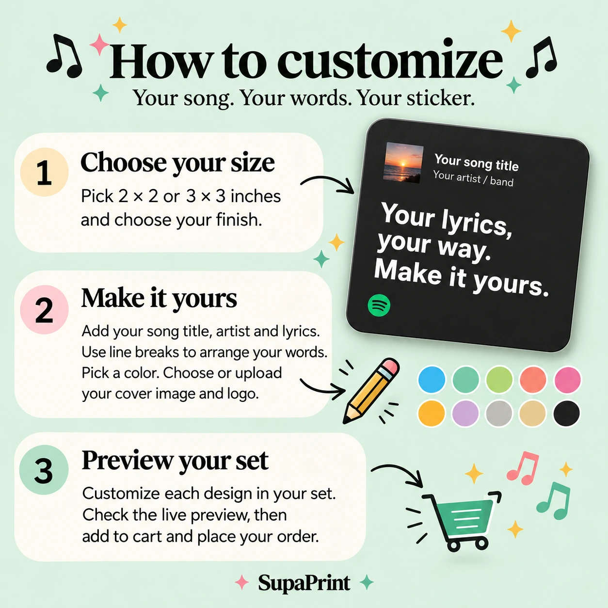 Personalized Lyrics Sticker Set - Image 2
